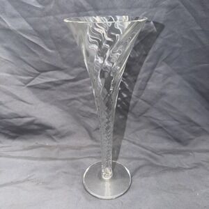 Vintage Toscany Champagne Swirl Hollow Flutes Hand Blown 9"t X 3 1/2"w